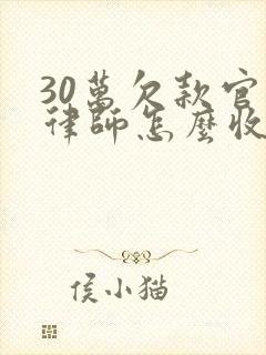 30万欠款官司律师怎么收费
