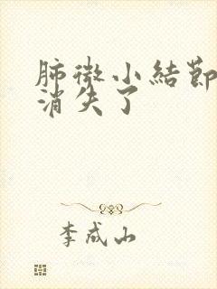 肺微小结节自己消失了