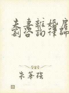 夫妻离婚房产分割咨询律师封面