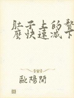 肚子上的赘肉怎么快速减下去