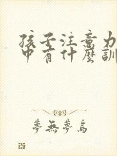 孩子注意力不集中有什么训练方法封面