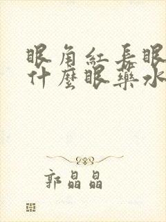 眼角红长眼屎用什么眼药水