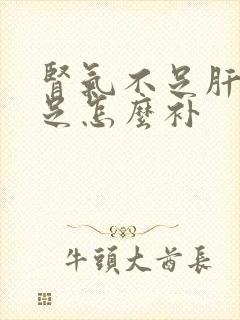 肾气不足肝血不足怎么补