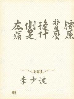 左侧后背腰部疼痛是什么原因女性