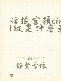 活检宫颈cin1级是什么意思