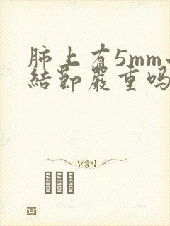 肺上有5mm小结节严重吗
