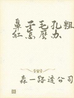 鼻子毛孔粗大泛红怎么办封面