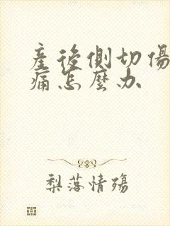 产后侧切伤口肿痛怎么办封面