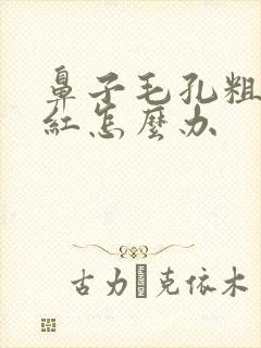 鼻子毛孔粗大泛红怎么办封面