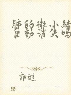 肺的微小结节会自动消失吗