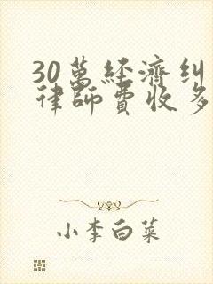 30万经济纠纷律师费收多少钱