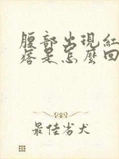 腹部出现红色疙瘩是怎么回事