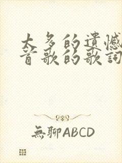 太多的遗憾是哪首歌的歌词