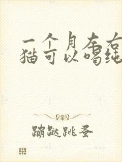 一个月左右的小猫可以喝纯牛奶吗