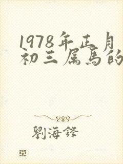 1978年正月初三属马的是什么命