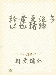 干黄豆泡多久可以炖猪蹄
