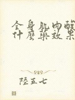 全身肌肉酸痛吃什么药效果最好
