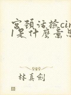 宫颈活检cin1是什么意思