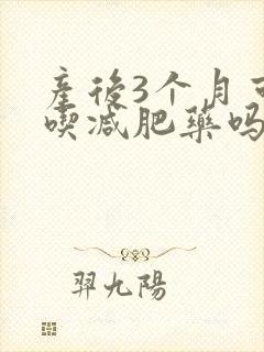 产后3个月可以吃减肥药吗