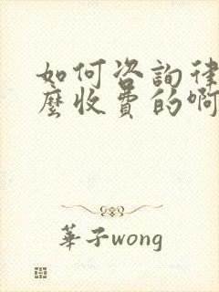 如何咨询律师怎么收费的啊