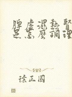 脾虚湿热肾气不足怎么调理