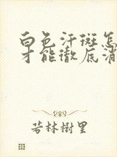 白色汗斑怎么治才能彻底消除封面