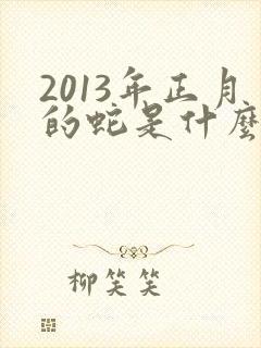 2013年正月的蛇是什么命
