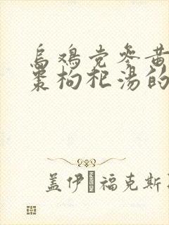 乌鸡党参黄芪红枣枸杞汤的功效与作用封面