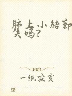 肺上小结节会消失吗?