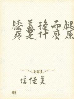 膝盖后面腿窝处疼是什么原因