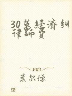 30万经济纠纷律师费