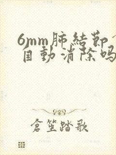 6mm肺结节会自动消除吗