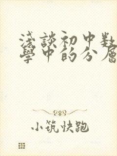 浅谈初中数学教学中的分层教学封面