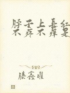 脖子上长红疙瘩不疼不痒是什么原因封面