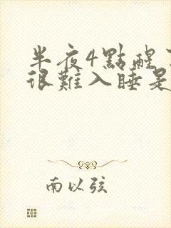 半夜4点醒了再很难入睡是什么原因