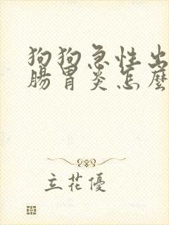 狗狗急性出血性肠胃炎怎么治
