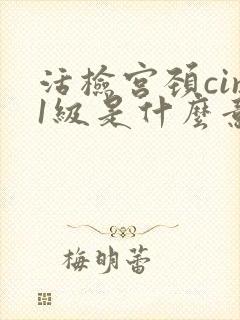 活检宫颈cin1级是什么意思