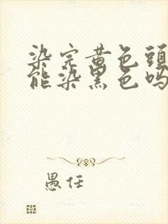 染完黄色头发还能染黑色吗