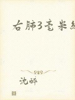 右肺3毫米结节