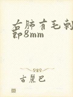 右肺有毛刺样结节8mm