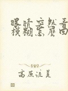 眼睛突然看东西模糊怎么回事