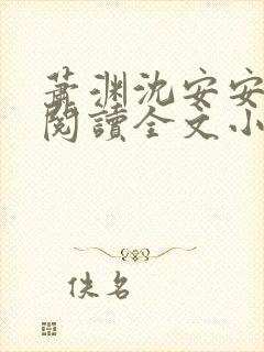 萧渊沈安安免费阅读全文小说