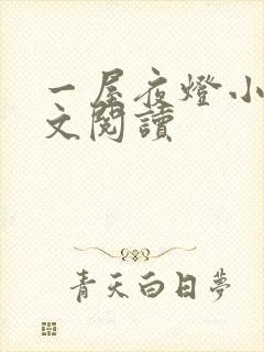 一屋夜灯小说全文阅读