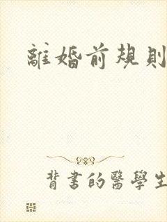 离婚前规则小说