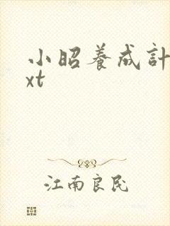 小昭养成计划txt封面