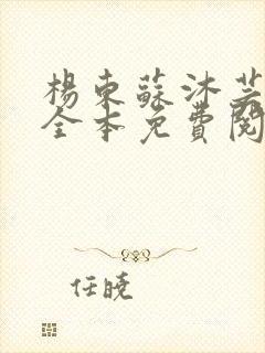 杨东苏沐芸小说全本免费阅读下载