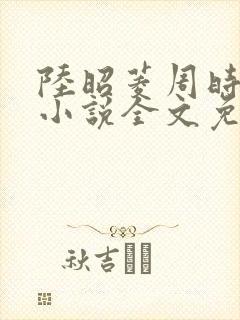 陆昭菱周时阅的小说全文免费阅读封面