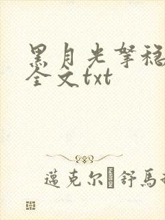 黑月光拿稳小说全文txt