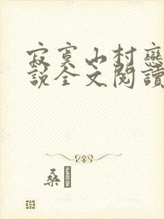 寂寞山村恋上小说全文阅读封面