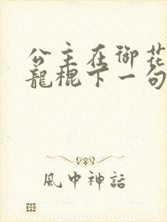 公主在御花园吃龙棍下一句